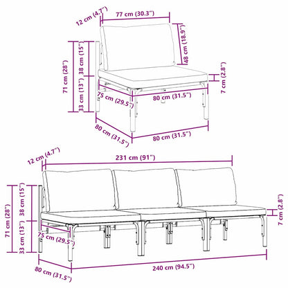 Buitenmeubelsets met kussen met kussen 3 pcs Antraciet