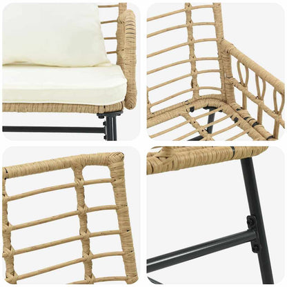 Tuin Eetset met kussen 3 pcs Zwart, Antraciet 113 x 69 x 83 cm