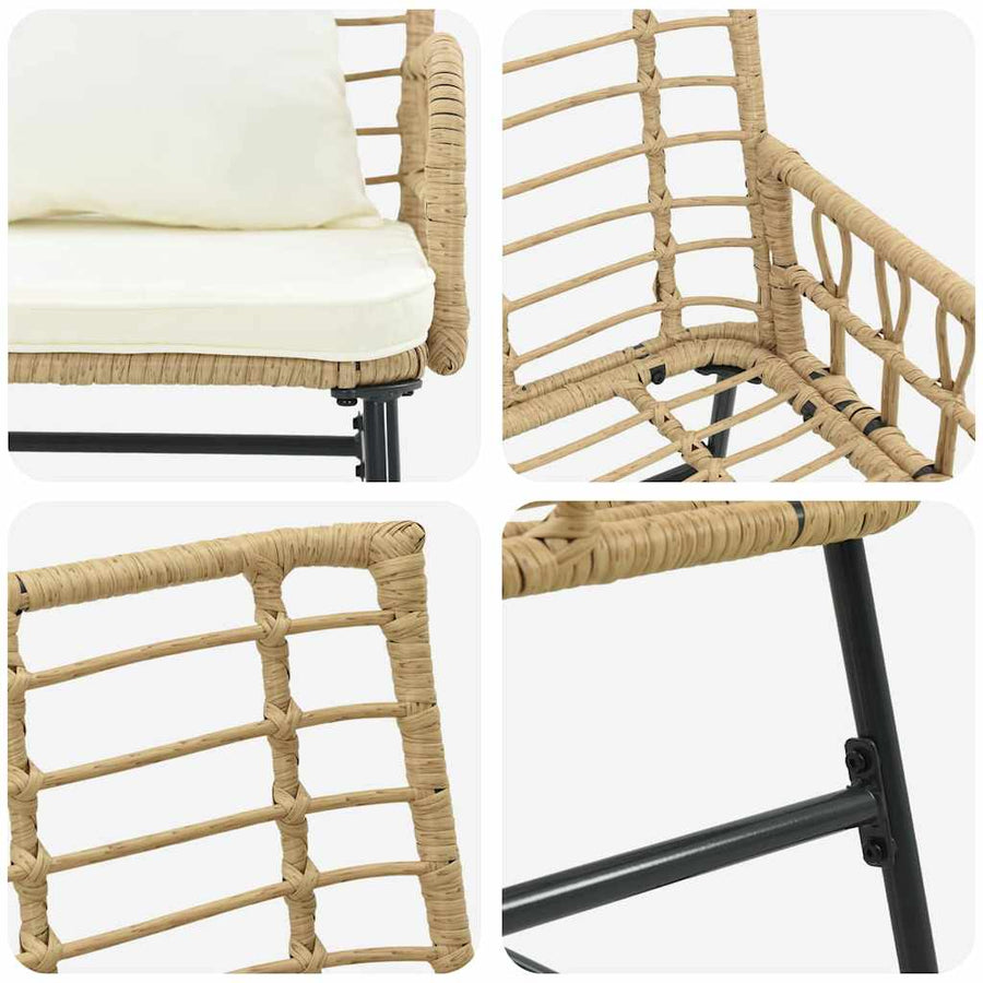 Tuin Eetset met kussen 3 pcs Zwart, Antraciet 113 x 69 x 83 cm