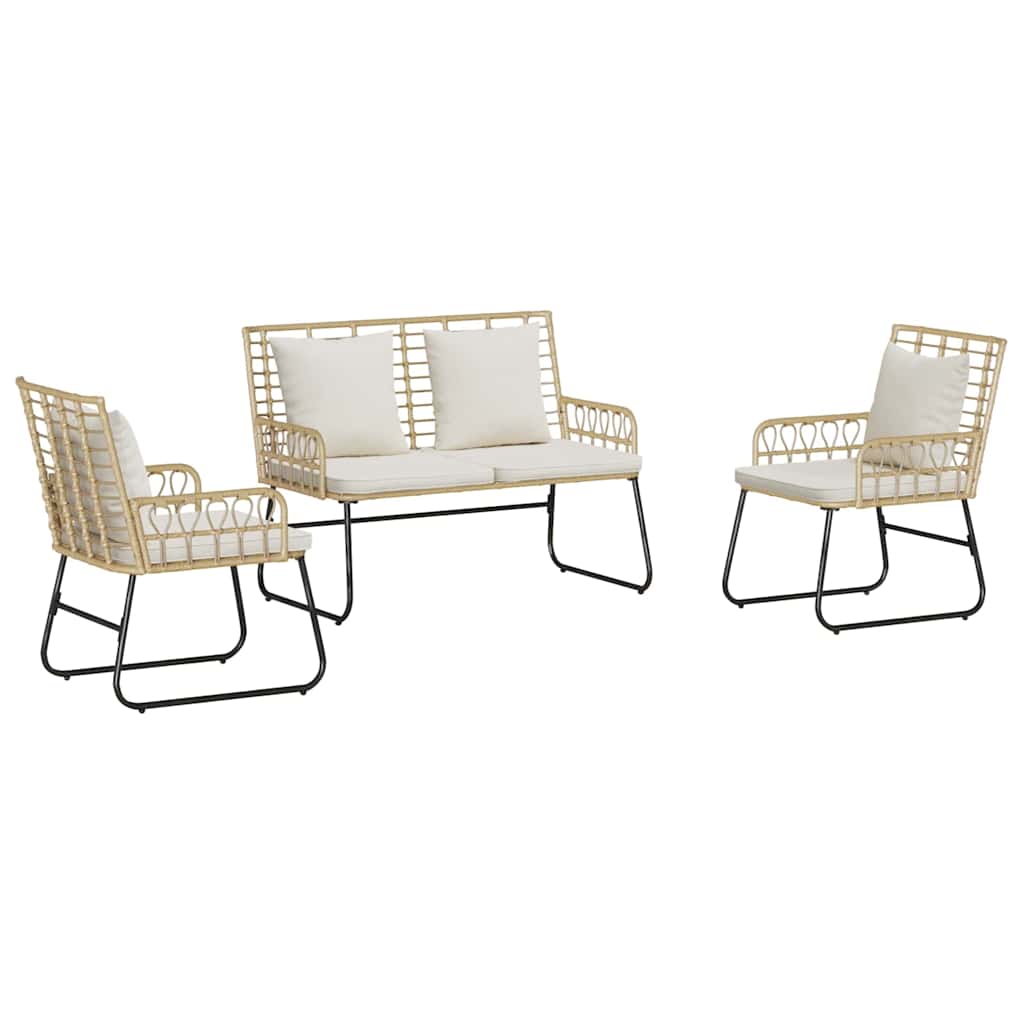 Tuin Eetset met kussen 3 pcs Zwart, Antraciet 113 x 69 x 83 cm