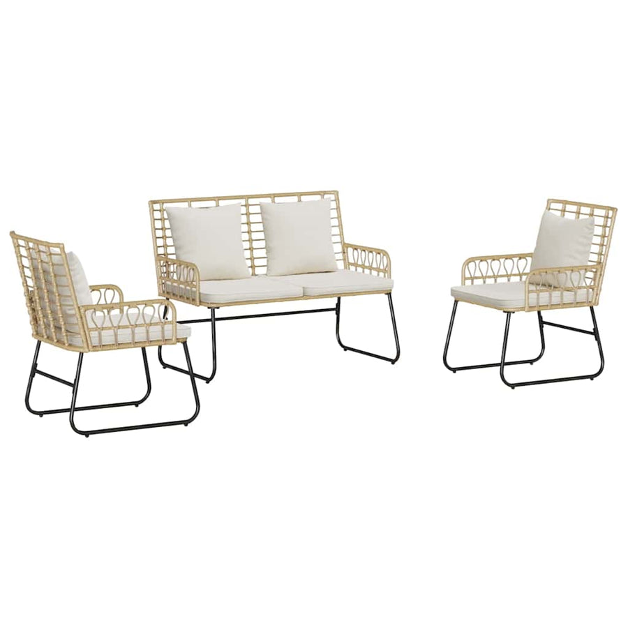Tuin Eetset met kussen 3 pcs Zwart, Antraciet 113 x 69 x 83 cm
