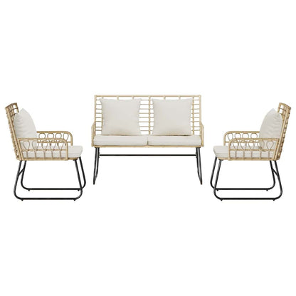 Tuin Eetset met kussen 3 pcs Zwart, Antraciet 113 x 69 x 83 cm