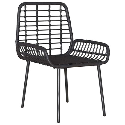 Tuin Eetset met kussen 3 pcs Zwart, Antraciet 35 x 35 x 45 cm