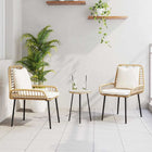 Garden dining set 3 pcs Brown and Cream poly rattan