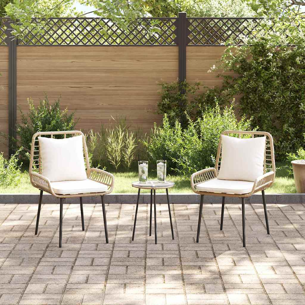 Tuin Eetset 3 pcs Bruin, Zwart, Crème 35 x 35 x 45 cm