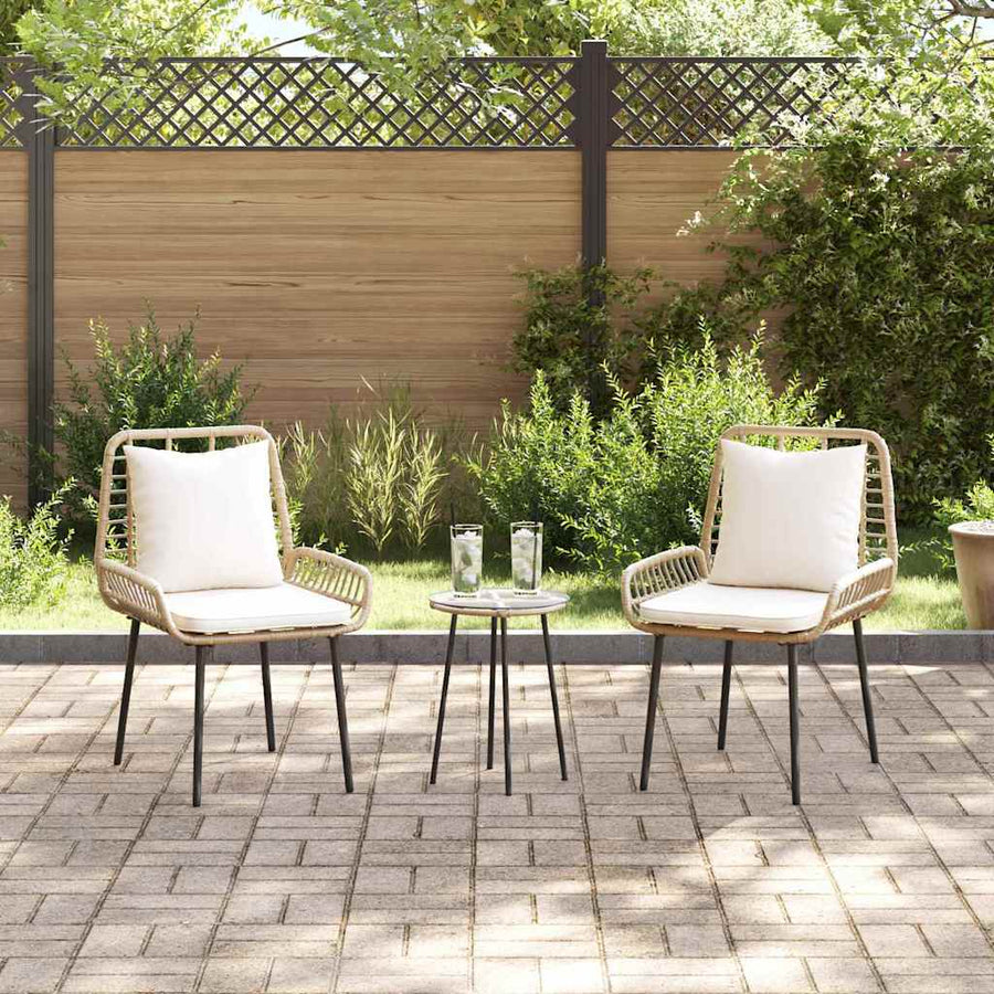 Tuin Eetset 3 pcs Bruin, Zwart, Crème 35 x 35 x 45 cm