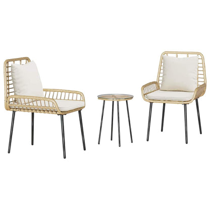 Tuin Eetset 3 pcs Bruin, Zwart, Crème 35 x 35 x 45 cm