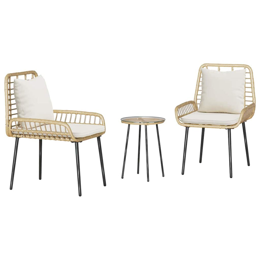 Tuin Eetset 3 pcs Bruin, Zwart, Crème 35 x 35 x 45 cm