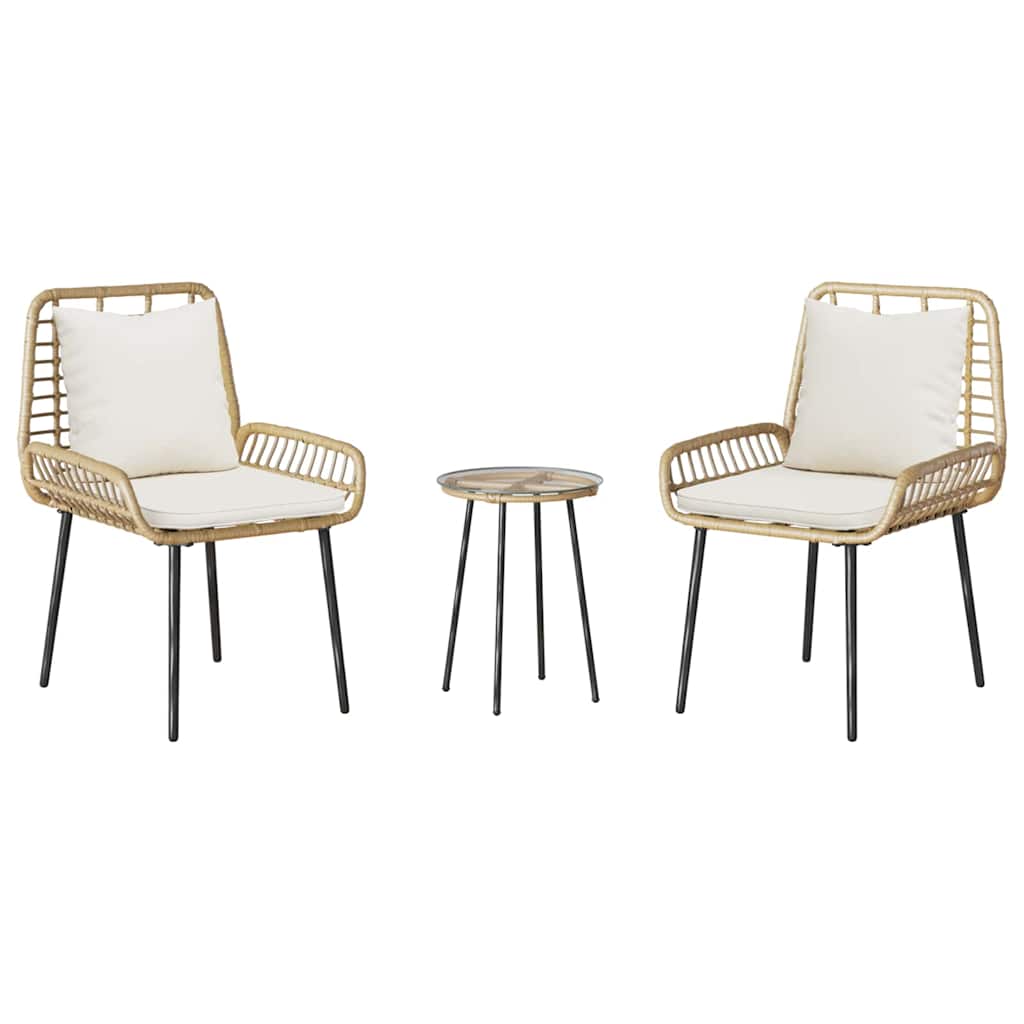 Tuin Eetset 3 pcs Bruin, Zwart, Crème 35 x 35 x 45 cm
