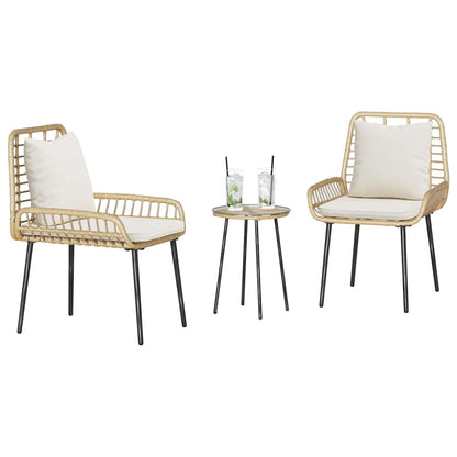 Tuin Eetset 3 pcs Bruin, Zwart, Crème 35 x 35 x 45 cm