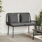 Tuinbank 109x63x83 cm poly rattan zwart antraciet