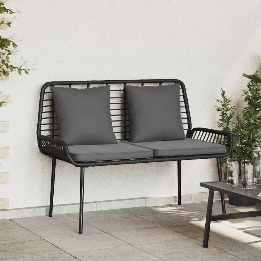 Tuinbank Zwart, Antraciet 109 x 63 x 83 cm Poly riet, staal