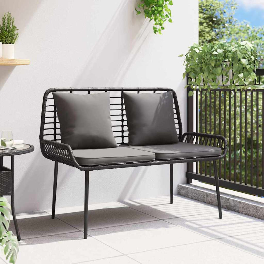Tuinbank Zwart, Antraciet 109 x 63 x 83 cm Poly riet, staal