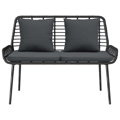 Tuinbank Zwart, Antraciet 109 x 63 x 83 cm Poly riet, staal