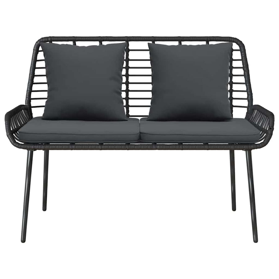 Tuinbank Zwart, Antraciet 109 x 63 x 83 cm Poly riet, staal