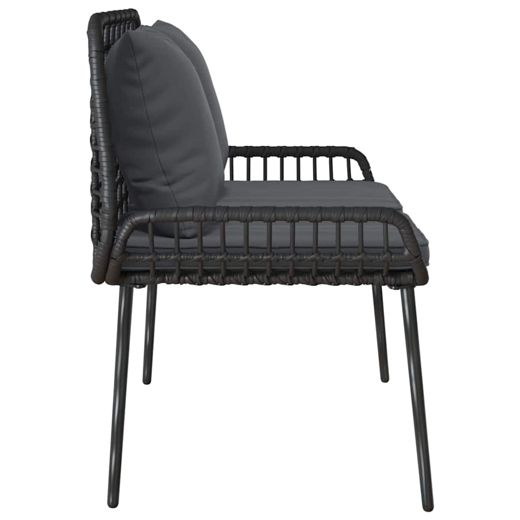 Tuinbank Zwart, Antraciet 109 x 63 x 83 cm Poly riet, staal