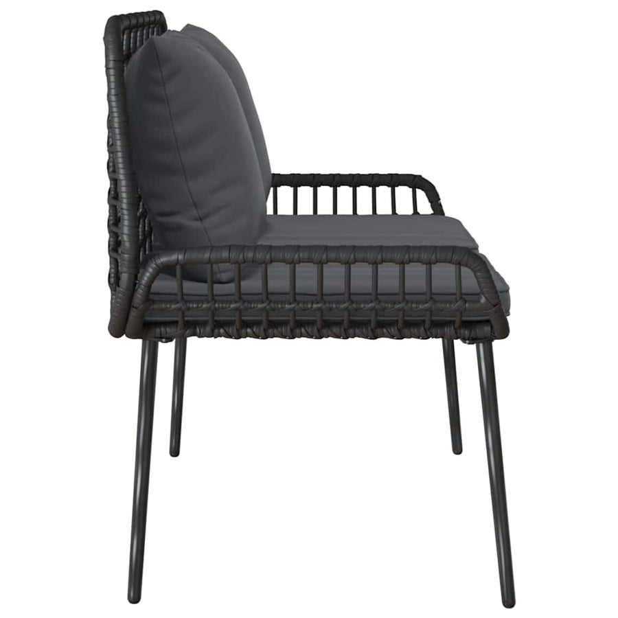 Tuinbank Zwart, Antraciet 109 x 63 x 83 cm Poly riet, staal