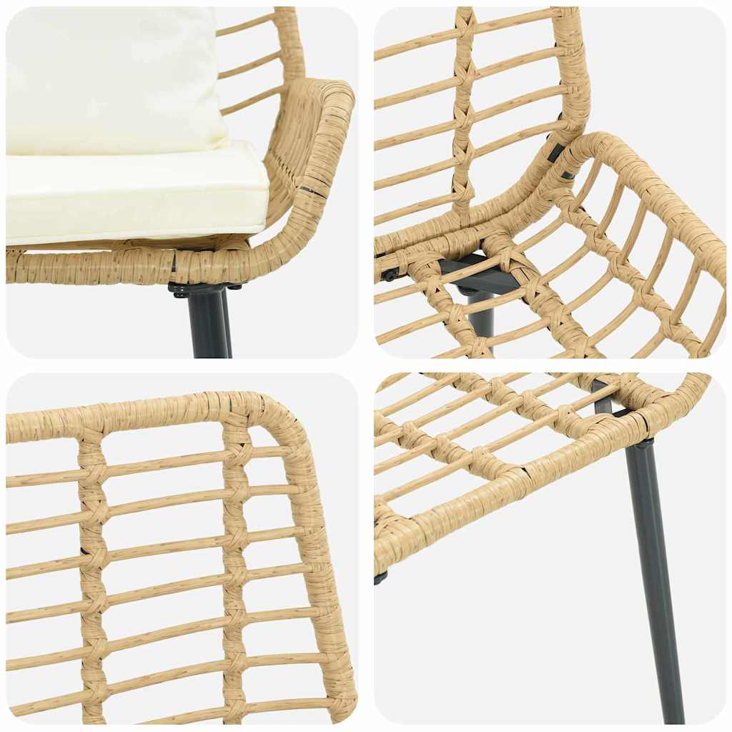 Tuinbank Zwart, Antraciet 109 x 63 x 83 cm Poly riet, staal