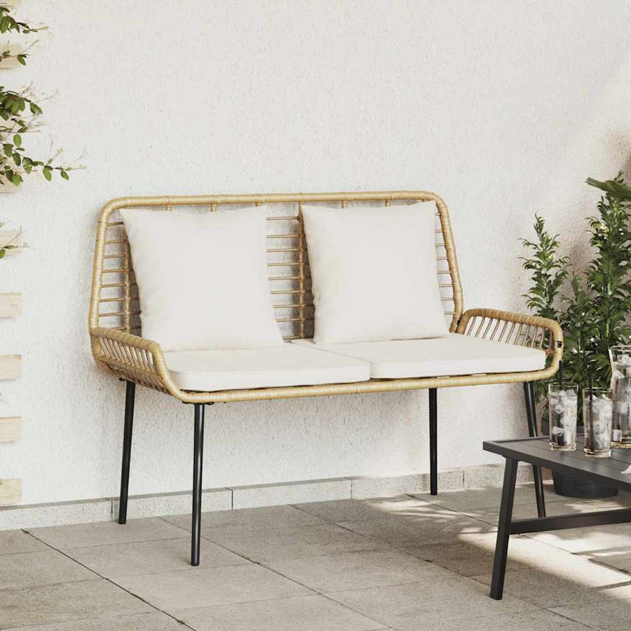 Tuinbank Zwart, Antraciet 109 x 63 x 83 cm Poly riet, staal