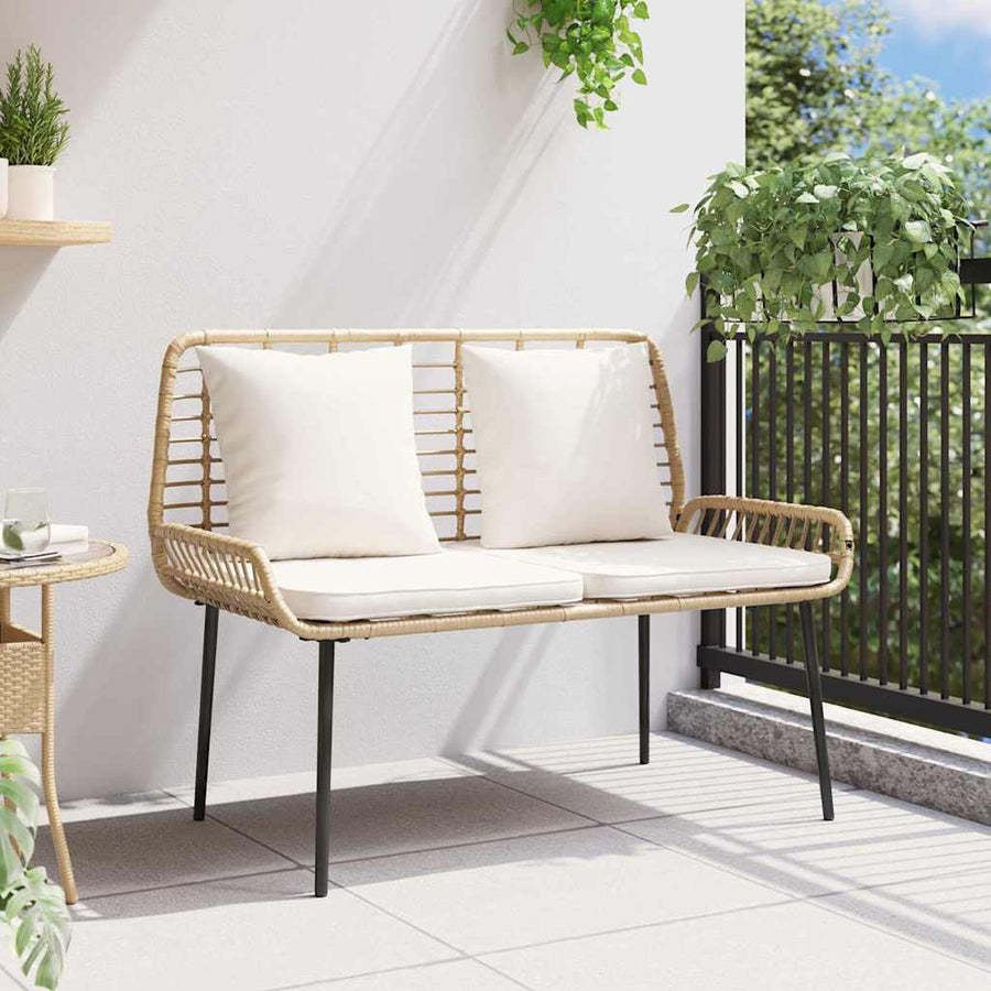 Tuinbank Zwart, Antraciet 109 x 63 x 83 cm Poly riet, staal
