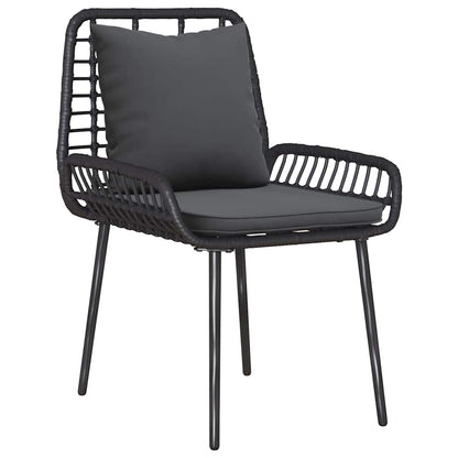 Tuin Eetset met kussen 3 pcs Zwart, Antraciet 109 x 63 x 83 cm