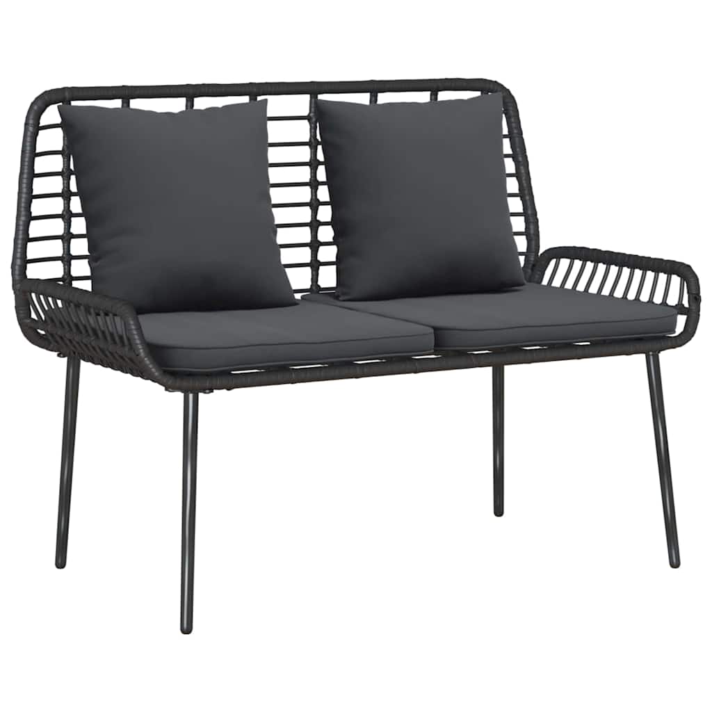 Tuin Eetset met kussen 3 pcs Zwart, Antraciet 109 x 63 x 83 cm