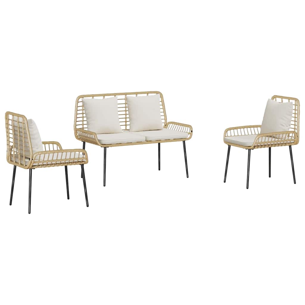Tuin Eetset met kussen 3 pcs Zwart, Antraciet 109 x 63 x 83 cm