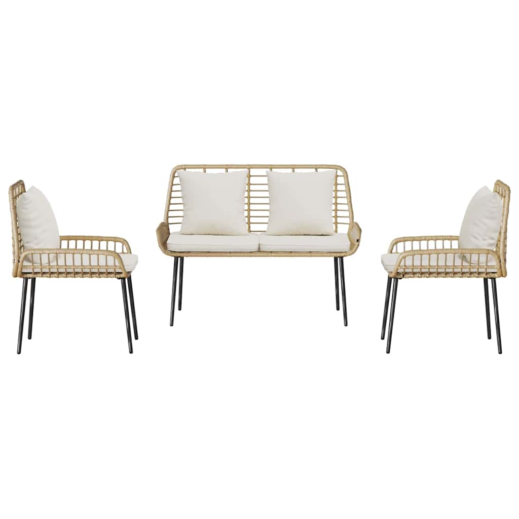 Tuin Eetset met kussen 3 pcs Zwart, Antraciet 109 x 63 x 83 cm