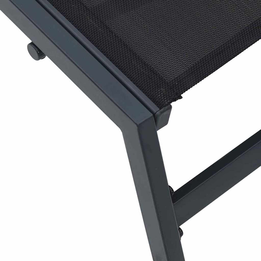 Ligstoel 1-persoon Zwart en Anthraciet 197 x 54 x 86 cm Staal