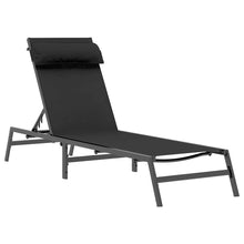 Ligstoel 1-persoon Zwart en Anthraciet 197 x 54 x 86 cm Staal