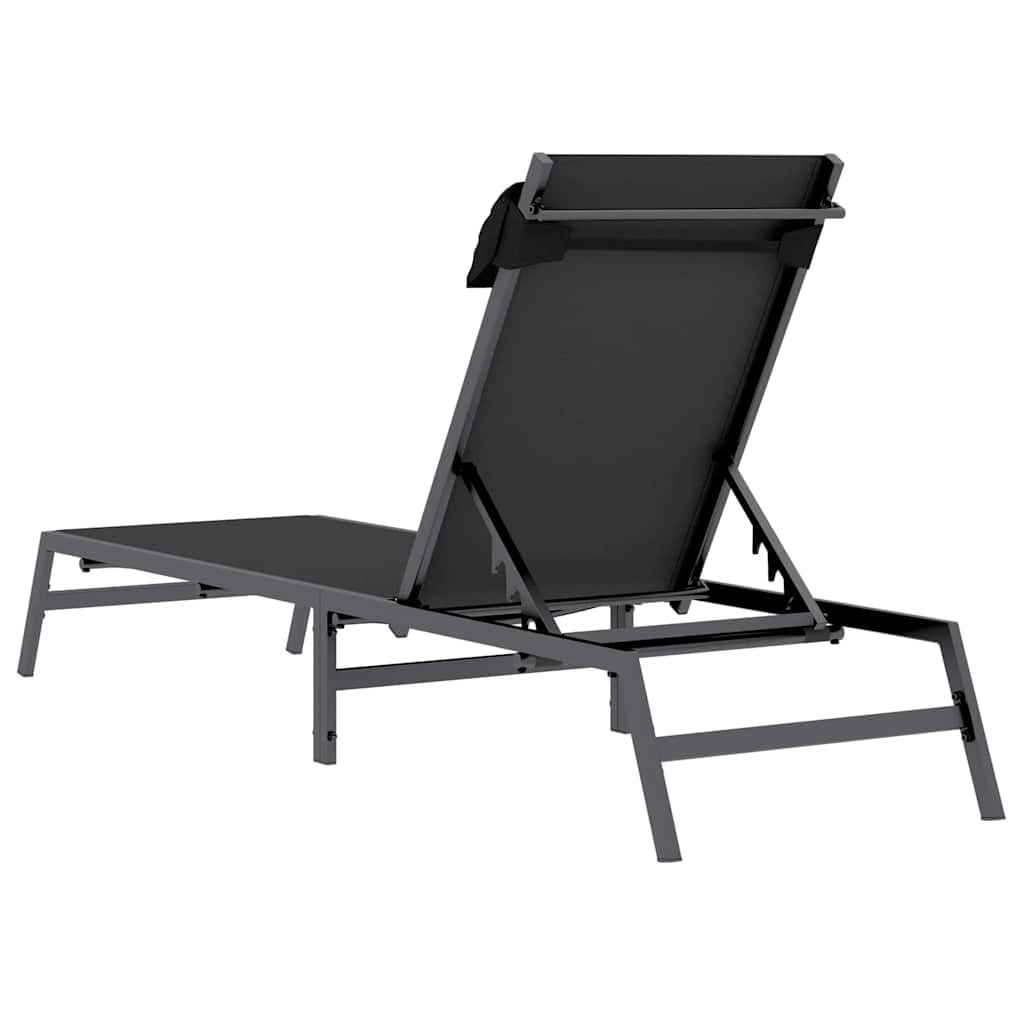 Ligstoel 1-persoon Zwart en Anthraciet 197 x 54 x 86 cm Staal