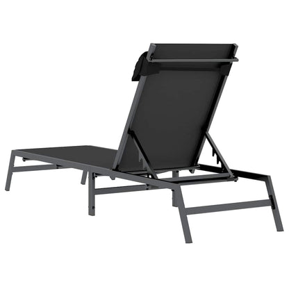 Ligstoel 1-persoon Zwart en Anthraciet 197 x 54 x 86 cm Staal