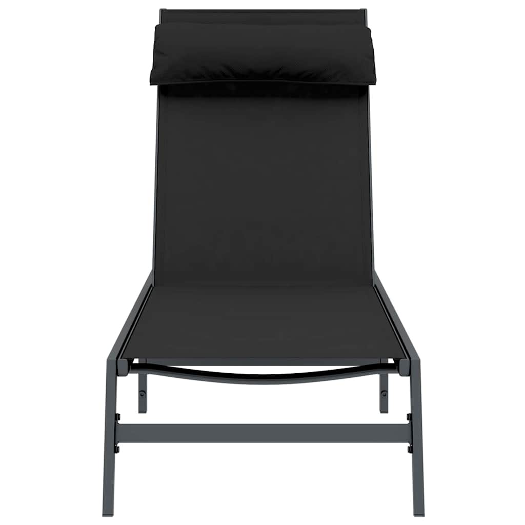 Ligstoel 1-persoon Zwart en Anthraciet 197 x 54 x 86 cm Staal
