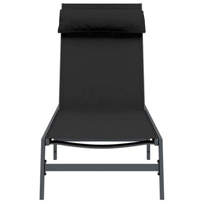 Ligstoel 1-persoon Zwart en Anthraciet 197 x 54 x 86 cm Staal