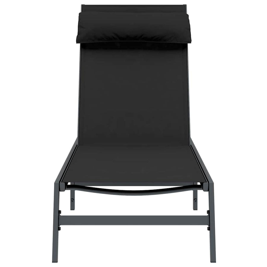 Ligstoel 1-persoon Zwart en Anthraciet 197 x 54 x 86 cm Staal