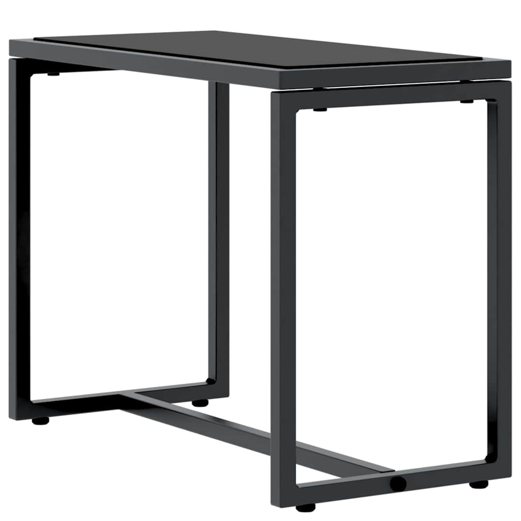 Zonnebedden 2-persoon 3 pcs Zwart en Anthraciet Staal