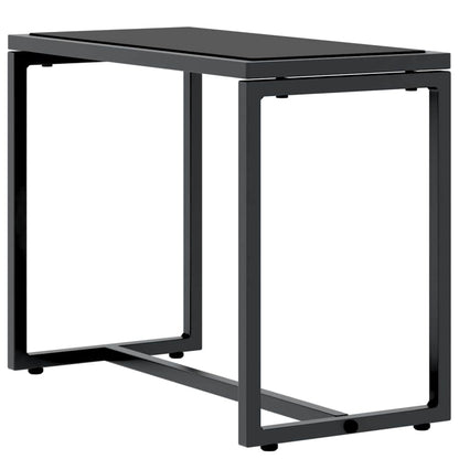 Zonnebedden 2-persoon 3 pcs Zwart en Anthraciet Staal