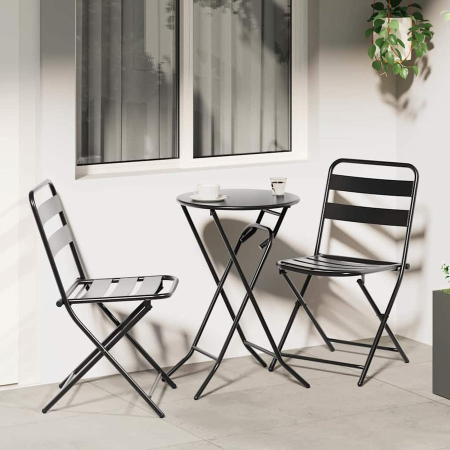 Tuin Bistro Set 3 pcs Antraciet Staal