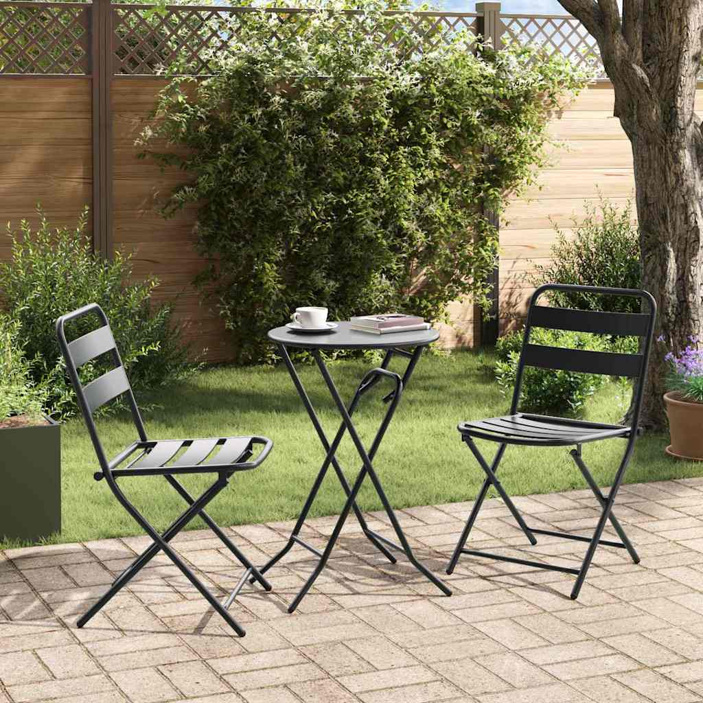 Tuin Bistro Set 3 pcs Antraciet Staal