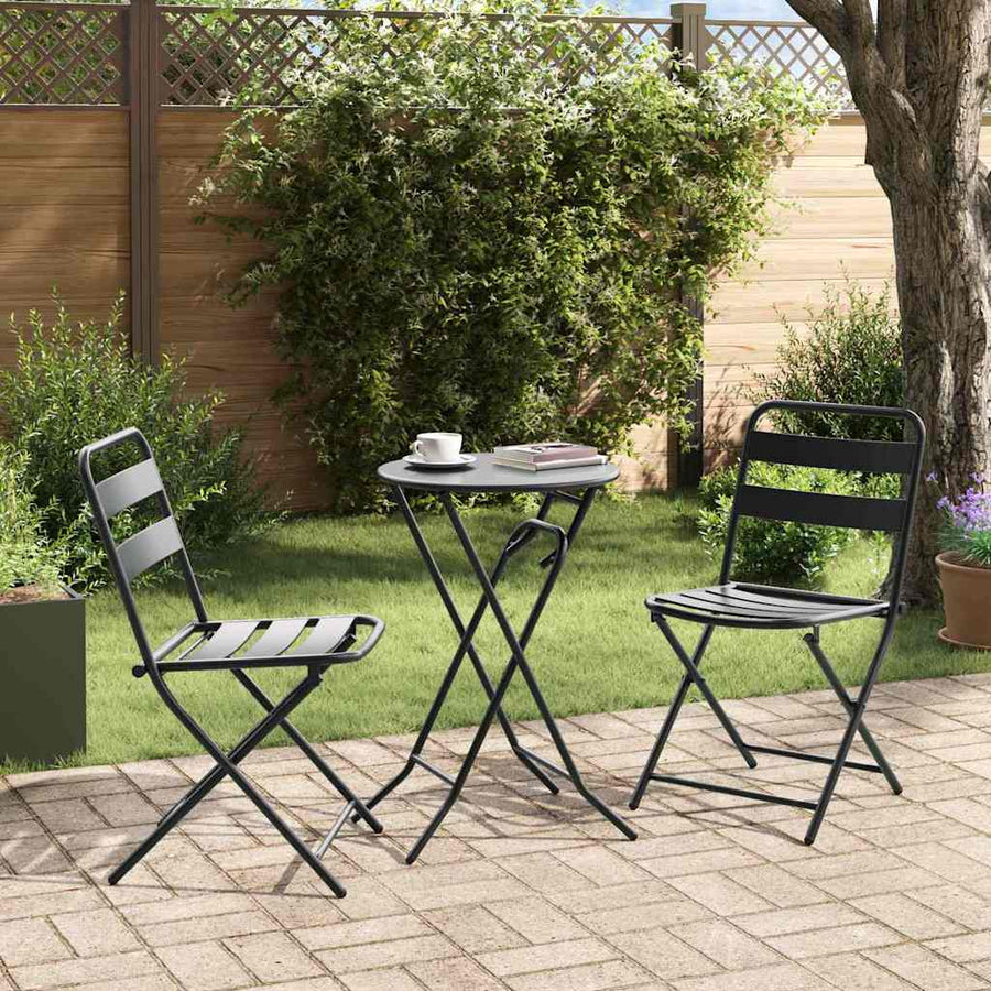 Tuin Bistro Set 3 pcs Antraciet Staal
