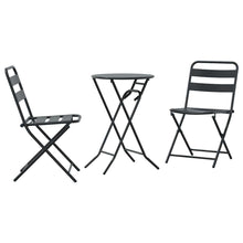 Tuin Bistro Set 3 pcs Antraciet Staal