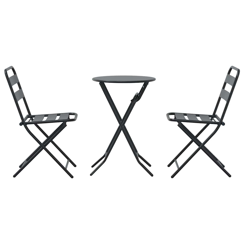 Tuin Bistro Set 3 pcs Antraciet Staal