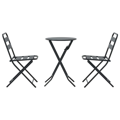 Tuin Bistro Set 3 pcs Antraciet Staal