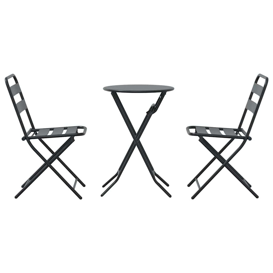 Tuin Bistro Set 3 pcs Antraciet Staal