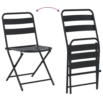 Tuin Bistro Set 3 pcs Antraciet Staal