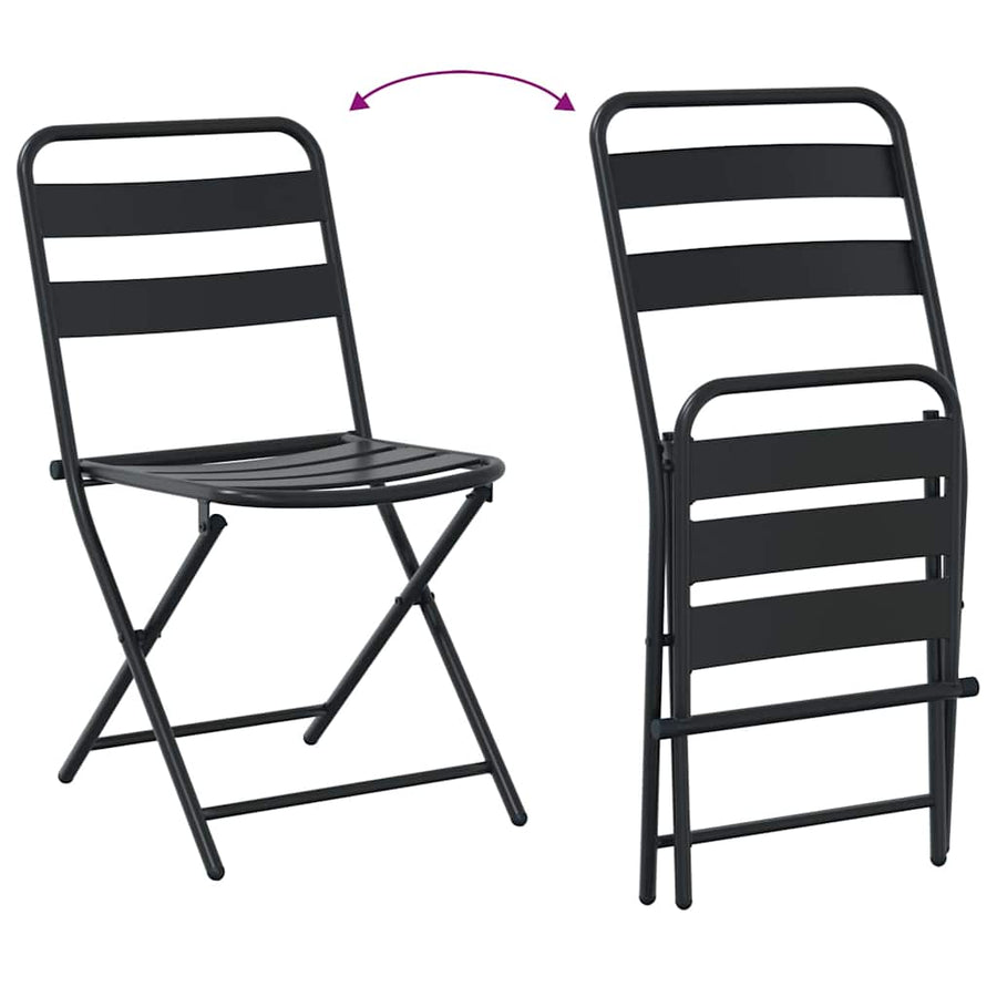 Tuin Bistro Set 3 pcs Antraciet Staal