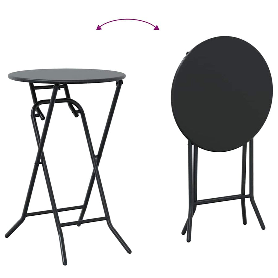 Tuin Bistro Set 3 pcs Antraciet Staal
