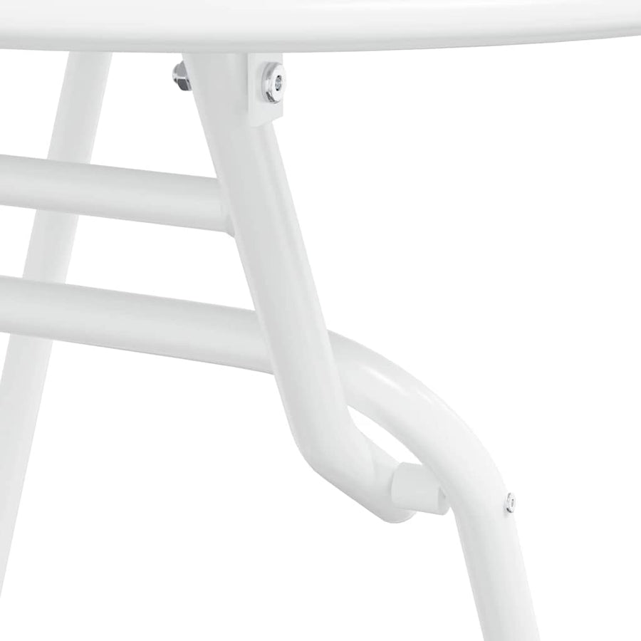 Tuin Bistro Set 3 pcs Wit Staal