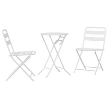 Tuin Bistro Set 3 pcs Wit Staal