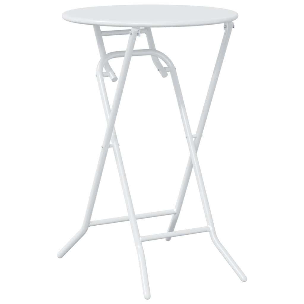 Tuin Bistro Set 3 pcs Wit Staal